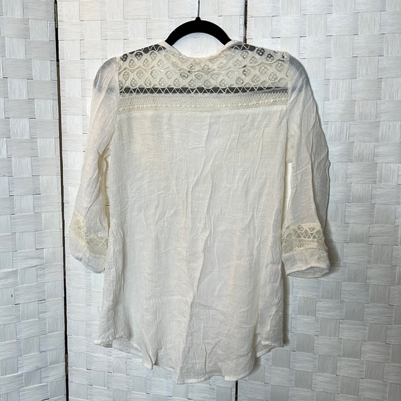 JUNIORS Mudd ivory blouse size M - Picture 6 of 9